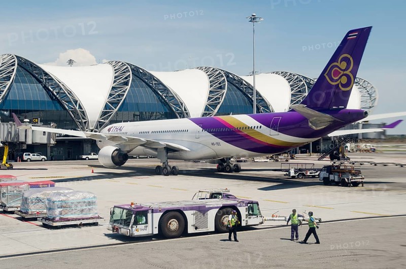 A Thai Airways aircraft at Bangkok International Suvarnabhumi Airport