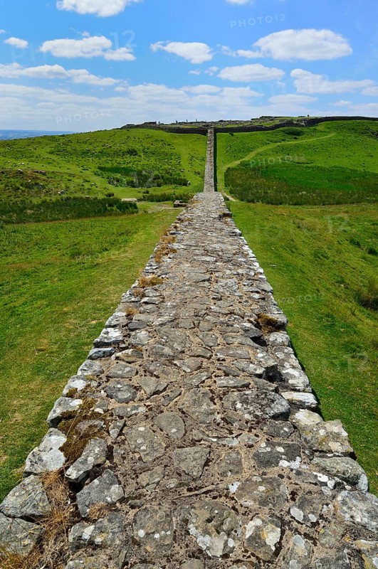 Hadrian's Wall meandering through the landscape