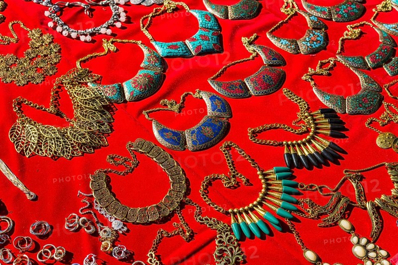 Jewellery for sale at the weekly flea market