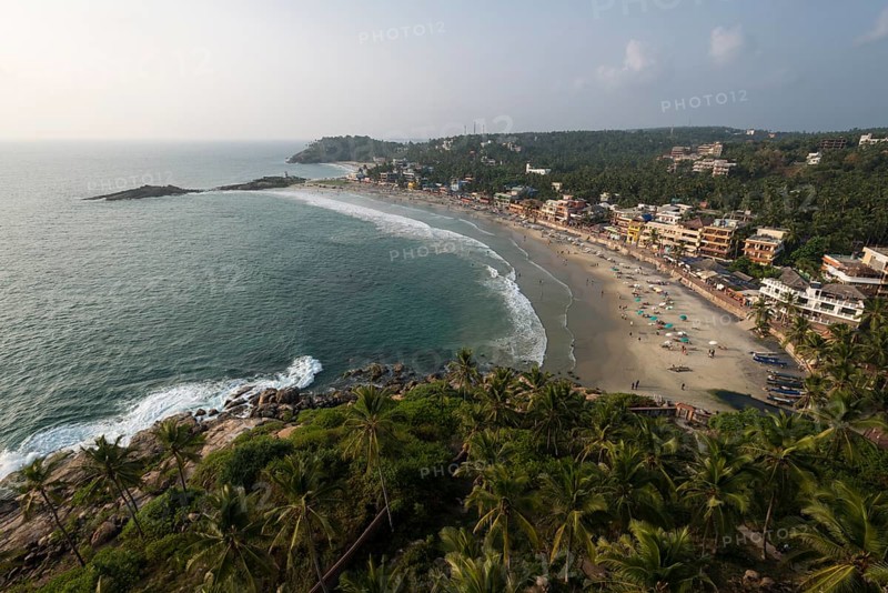 Aerial view of Kovalam Beach