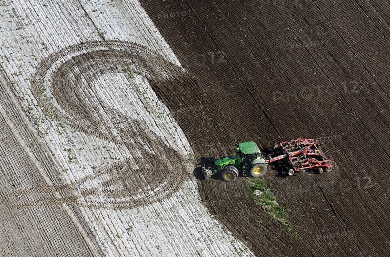Agricultural work with acultivator