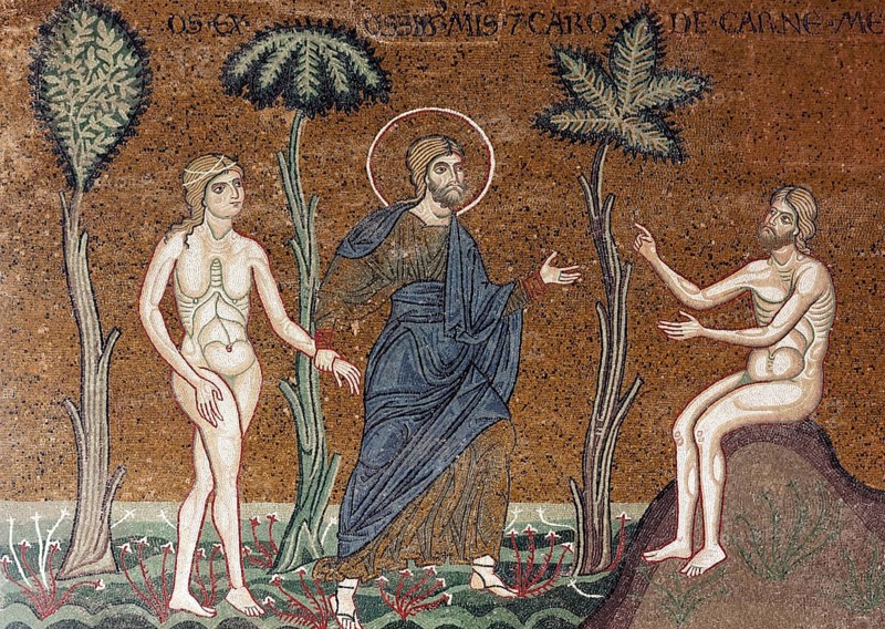 God introducing Eve to Adam in Paradise