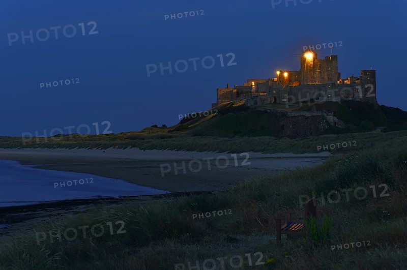 Bamburgh Castle at night