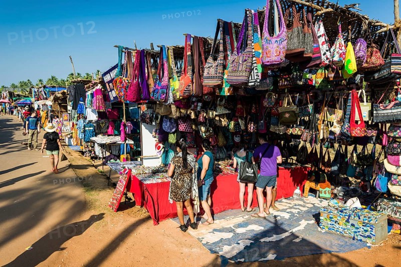 Colourful bags for sale at the weekly flea market