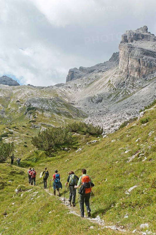 Hikers on a trail