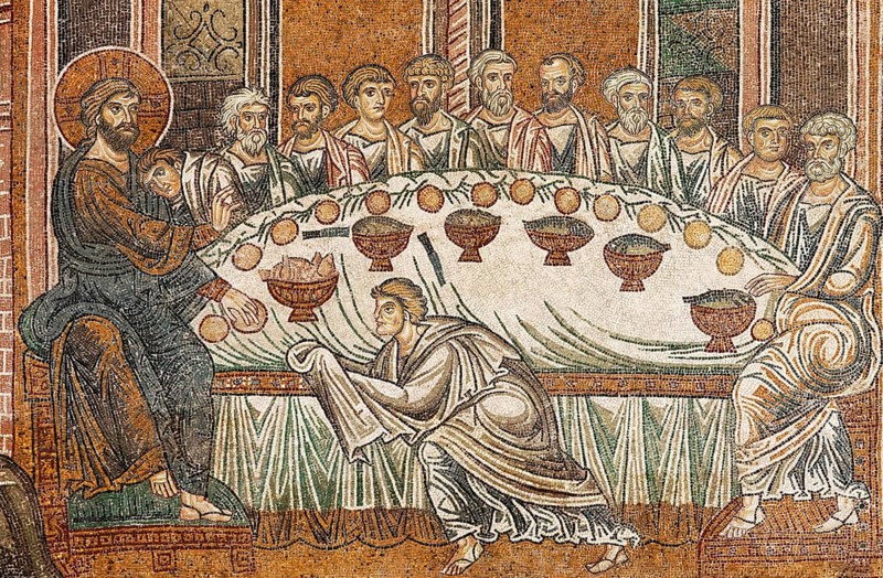 Jesus and his disciples during the Last Supper