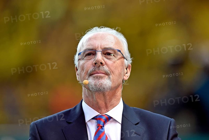 Honorary president of Bayern Munich Franz Beckenbauer as a TV pundit