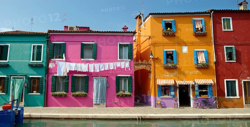 Colourfully painted houses