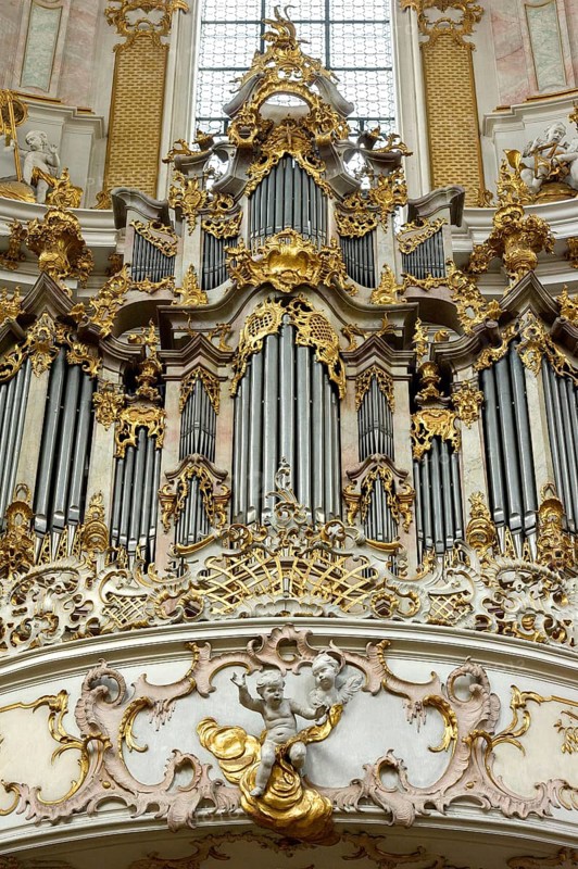 Organ with stucco decoration by Johann Georg Ublher and Franz Xaver Schmuzer