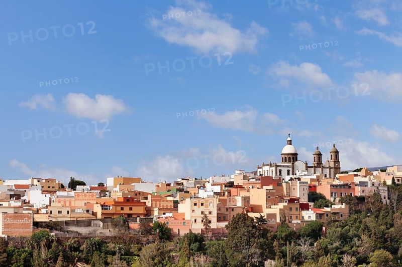 View of the town with the church of San Sebastian