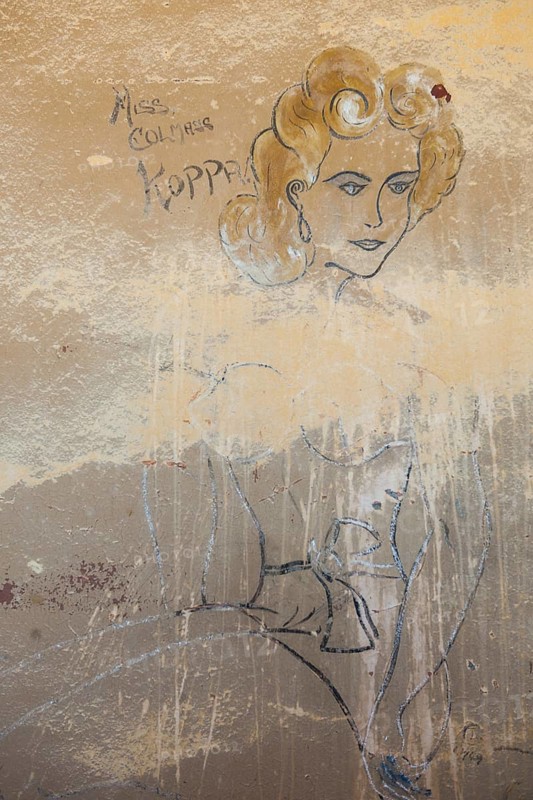 Wall graffito in a house in a former diamond miners' town