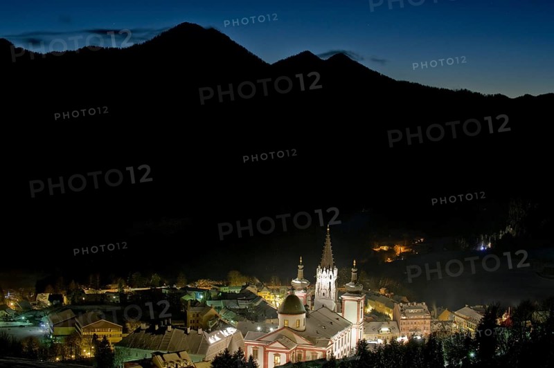 Mariazell Basilica in the evening