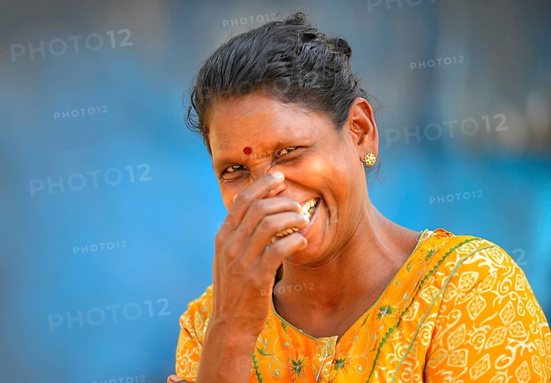 Smiling woman with a bindi