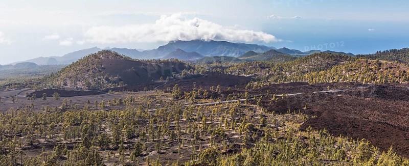 Panoramic view on volcanic landscape