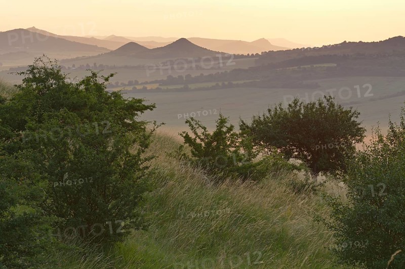 Former volcanic cone landscape of the Bohemian Middle Mountains