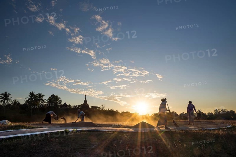 Villagers at work