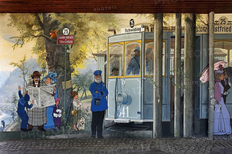 Mural at a tram stop