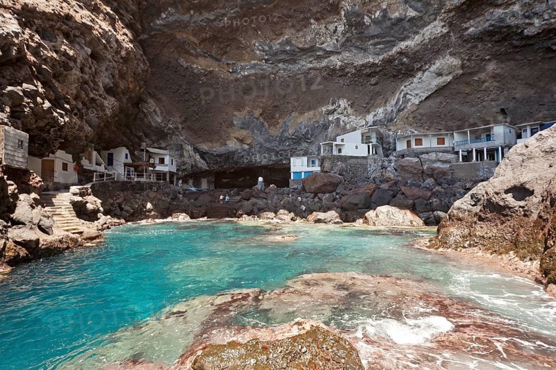 Fishermen's houses in the smugglers cove at Tijarafe