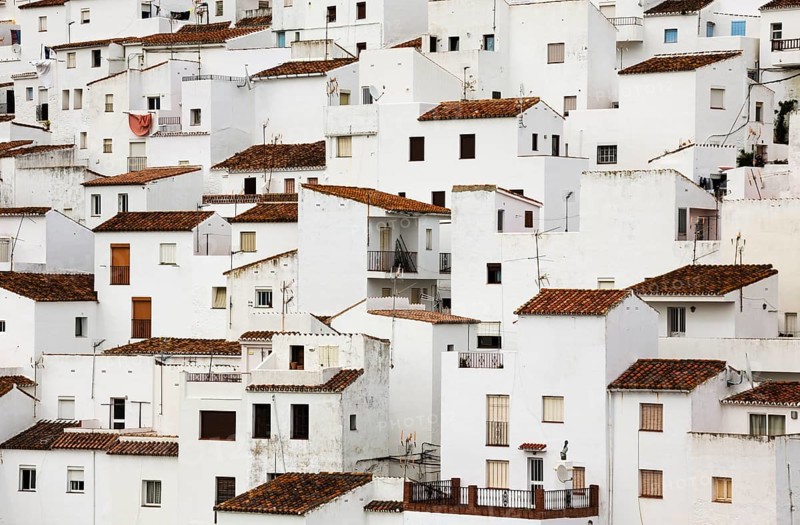 The White Town of Casares clings to a steep hillside