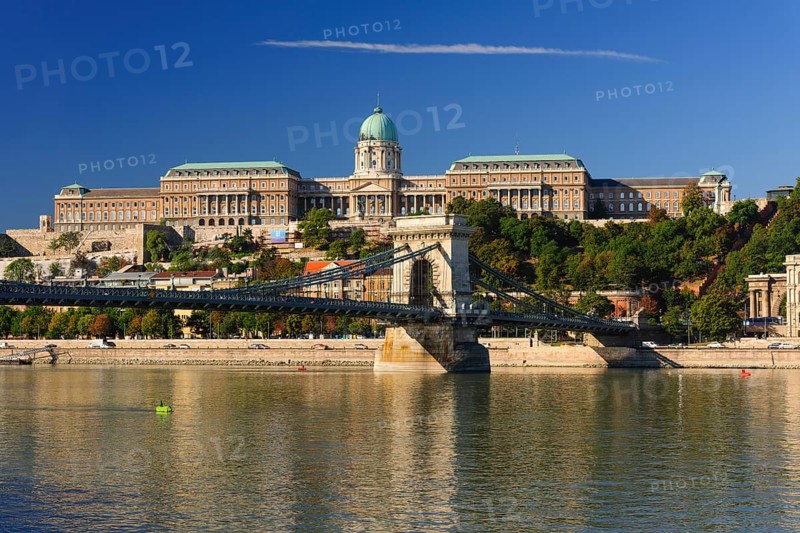Castle Hill with Hungarian National Gallery and Chain Bridge over the Danube