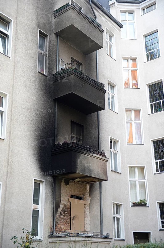 Residential house after fire at New Year's Eve