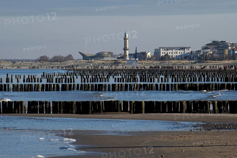 Groynes on the beach of Warnemunde