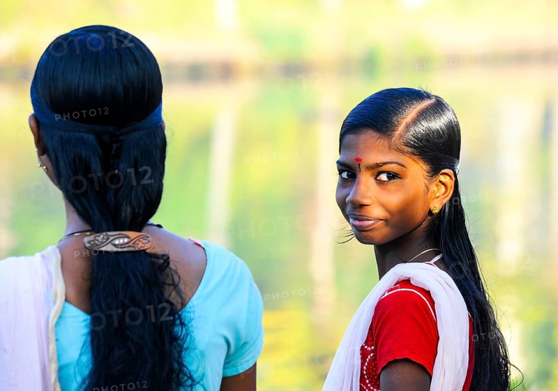Smiling girl with a bindi