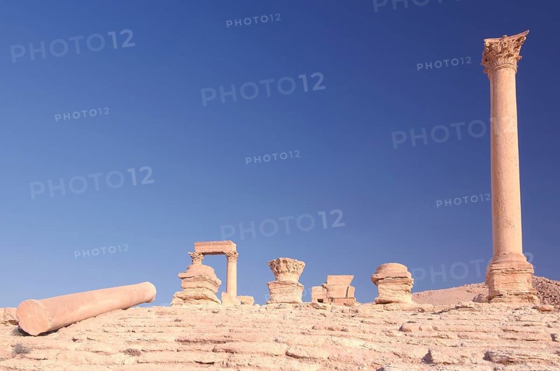 Ruins of the ancient city of Palmyra in the morning light