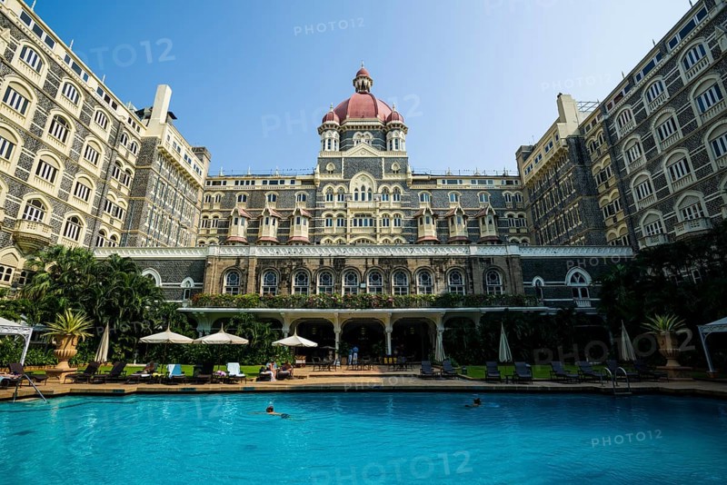 The swimming pool inside the Colaba Taj Mahal Palace Hotel