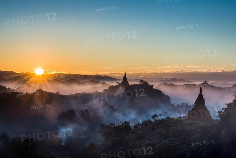 Pagodas surrounded by trees