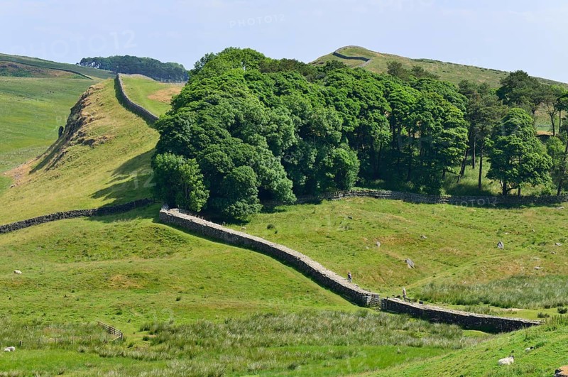 Hadrian's Wall meandering through the landscape