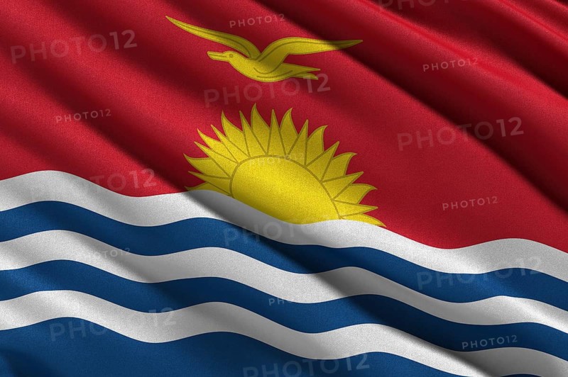 Flag of Kiribati waving in the wind