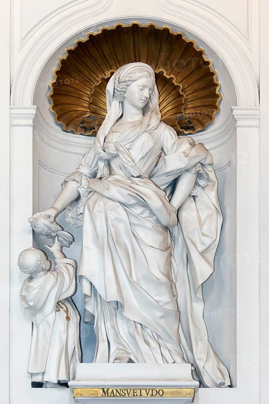 Baroque female statue 'Virtue of Meekness' by Giacomo Serpotta