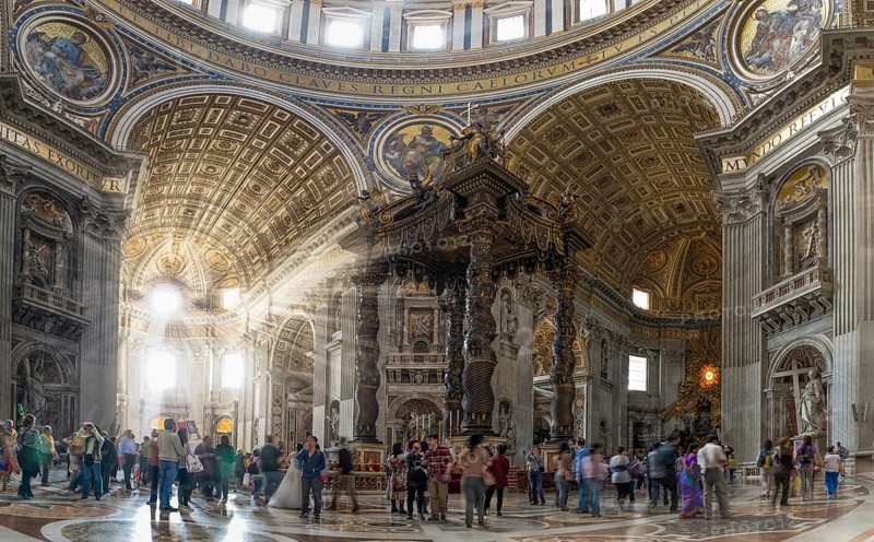 St. Peter's Basilica with incidence of light