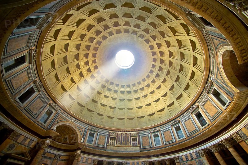 Pantheon roof of the Roman temple to all Roman Gods
