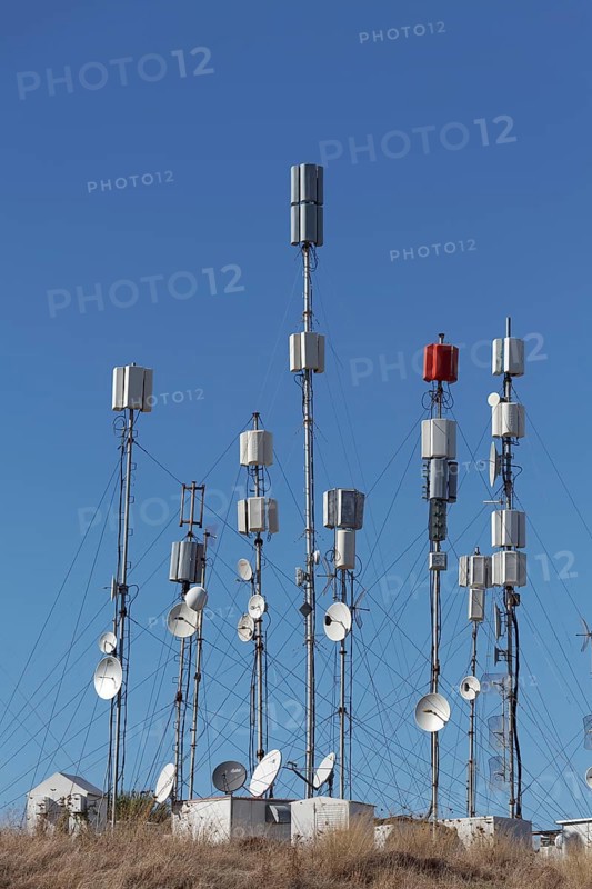 Transmitter masts for mobile telephone communication on Monte Smith