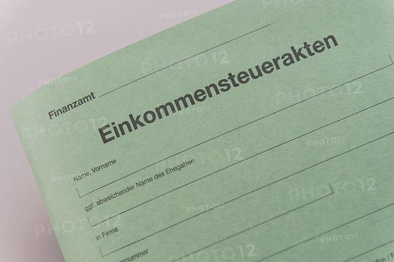Cover of a folder for income tax files