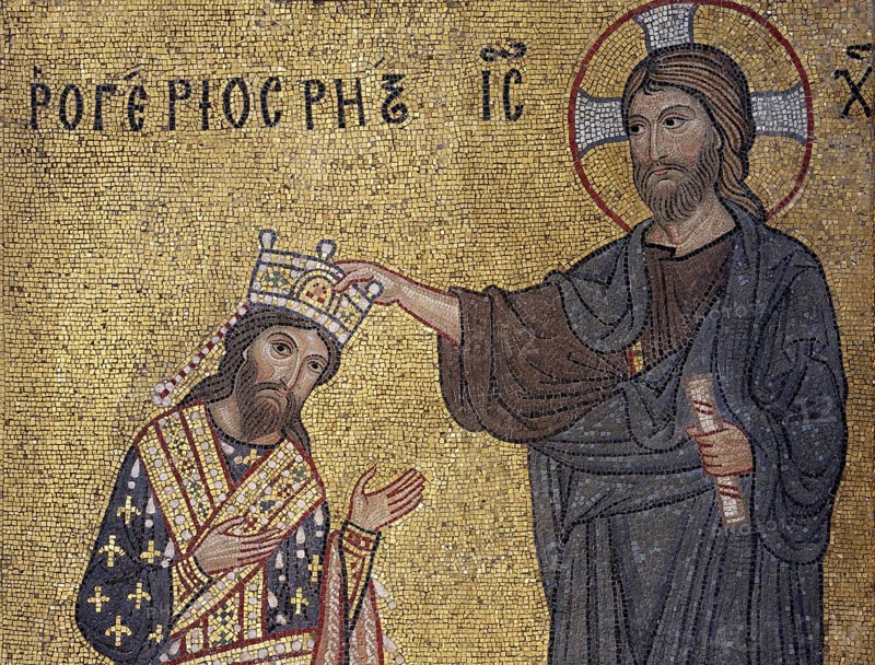 Roger II being crowned by Christ