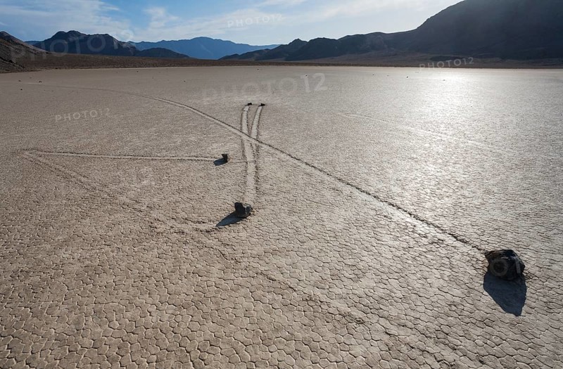 Tracks created by the mysterious moving rocks at the 'Racetrack'