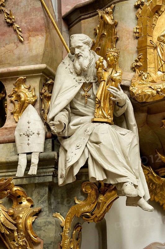 Figure of St. Korbinian with Altotting Madonna