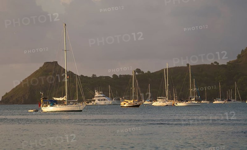 Sailing at twilight near Rodney Bay