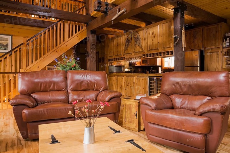 Living room inside a Canadiana cottage