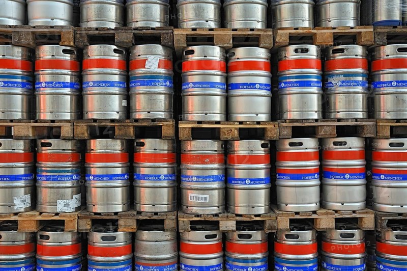 Metal beer kegs