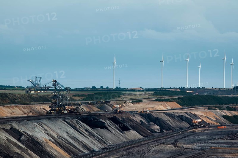 Wind farm and open-cast lignite mining