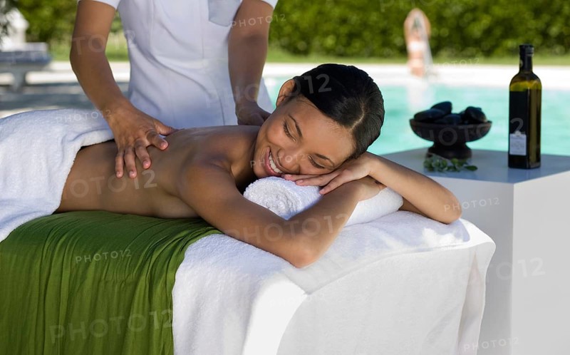 Woman enjoying a wellness and spa treatment