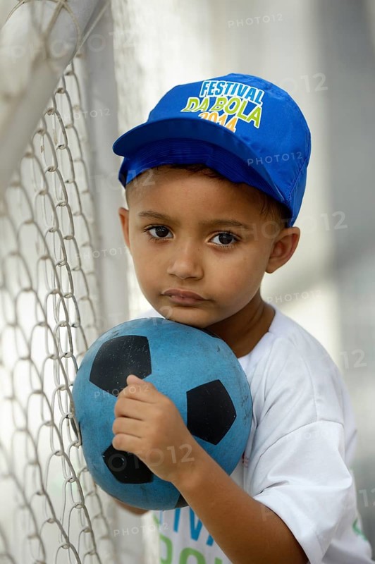Brazilian boy with soccer ball