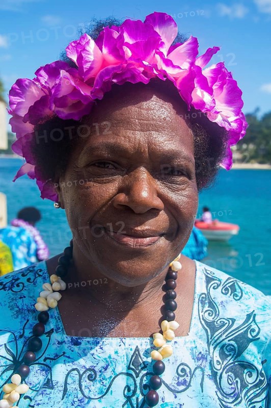 Elderly women in colourful dress