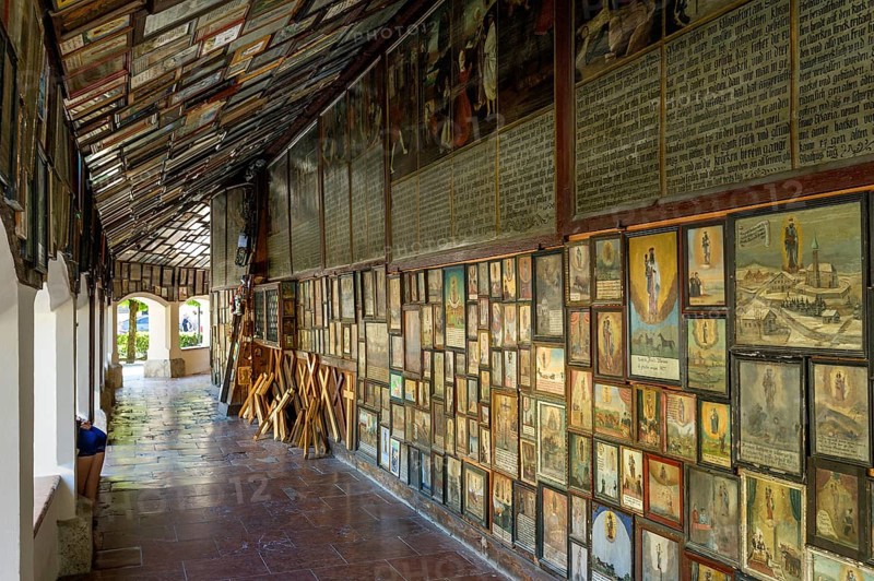 Votive offerings in the cloister around the Shrine of Our Lady of Altotting