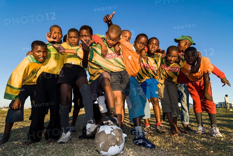 Children with a football