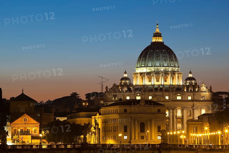 St. Peter's Basilica at dusk
